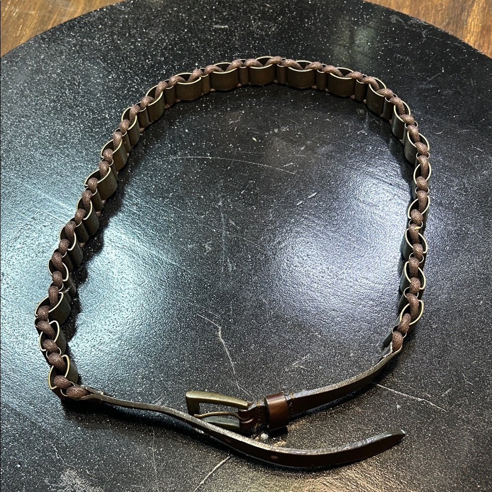 Elegant Brown Braided Women's Belt